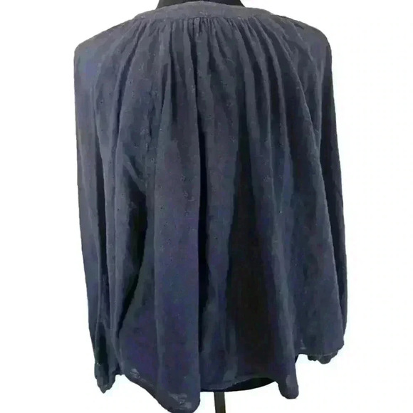 Free People Womens Navy Down From The Clouds Long Sleeve Blouse XS - Picture 4 of 12